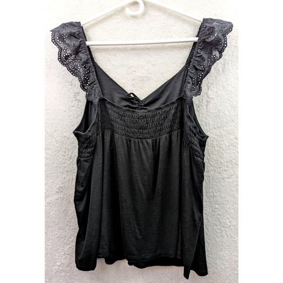 Torrid sz 3 or 3X Tank Top knit black sleeveless stretchy 1071 - Picture 2 of 4